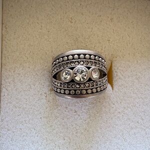 Premier Designs Silver Ring with Clear Stones
